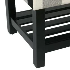 Decorative Bench with Wooden Black Plaid - HomePop -Ottomans Official Shop unnamed file 622