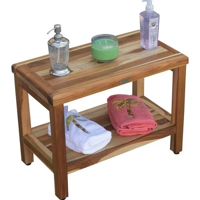 24" Eleganto ED1001 Wide Teak Shower Bench with Shelf - EcoDecors 7 24" Eleganto ED1001 Wide Teak Shower Bench with Shelf - EcoDecors - Image 5