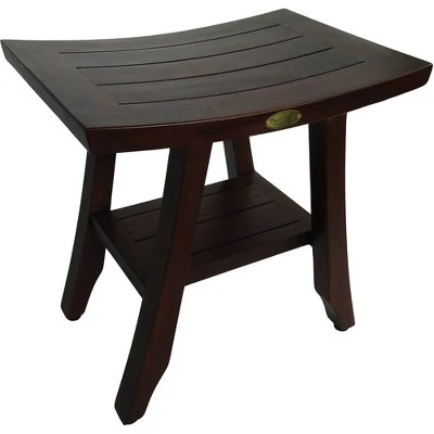 18" Satori DT167 Wide Teak Wood Shower Bench with Shelf - DecoTeak 5 18" Satori DT167 Wide Teak Wood Shower Bench with Shelf - DecoTeak - Image 3