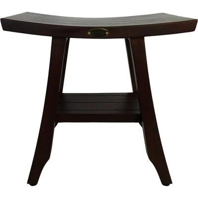 18" Satori DT167 Wide Teak Wood Shower Bench with Shelf - DecoTeak 6 18" Satori DT167 Wide Teak Wood Shower Bench with Shelf - DecoTeak - Image 4
