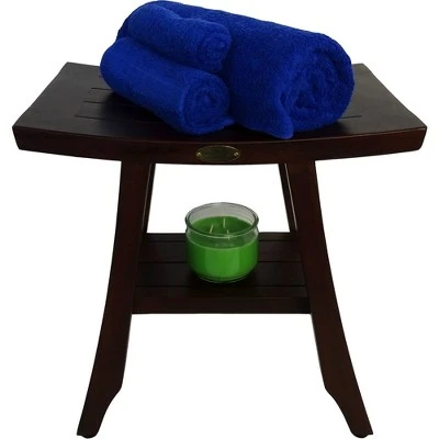 18" Satori DT167 Wide Teak Wood Shower Bench with Shelf - DecoTeak 9 18" Satori DT167 Wide Teak Wood Shower Bench with Shelf - DecoTeak - Image 7
