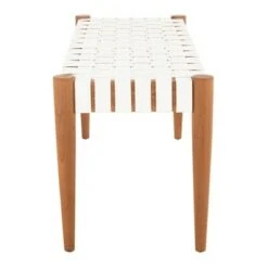 Amalia Leather Weave Bench - Safavieh White/natural -Ottomans Official Shop unnamed file 627