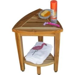 15" FlexiCorner ED975 Wide Teak Shower Bench/Stool - EcoDecors -Ottomans Official Shop unnamed file 6291