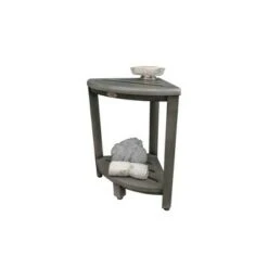 12" SnazzyCorner GR30 Wide Teak Wood Shower Bench with Shelf - CoastalVogue -Ottomans Official Shop unnamed file 6298