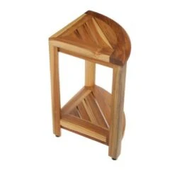 12" SnazzyCorner ED980 Wide Teak Shower Bench with Shelf - EcoDecors -Ottomans Official Shop unnamed file 6336
