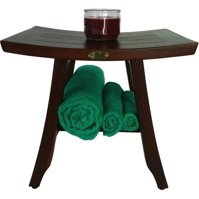 18" Satori DT90 Wide Teak Wood Shower Bench with Shelf - DecoTeak 9 18" Satori DT90 Wide Teak Wood Shower Bench with Shelf - DecoTeak - Image 7