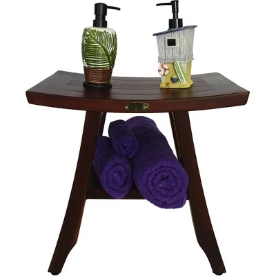 18" Satori DT90 Wide Teak Wood Shower Bench with Shelf - DecoTeak 12 18" Satori DT90 Wide Teak Wood Shower Bench with Shelf - DecoTeak - Image 10