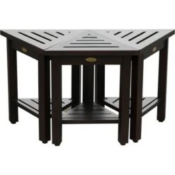 17" FlexiCorner Wide Teak Shower Shelf with Shelf Dark Brown - DecoTeak -Ottomans Official Shop unnamed file 6358