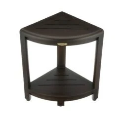 12" SnazzyCorner DT130 Wide Teak Wood Shower Bench with Shelf - DecoTeak -Ottomans Official Shop unnamed file 6369