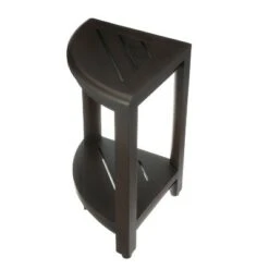 12" SnazzyCorner DT130 Wide Teak Wood Shower Bench with Shelf - DecoTeak -Ottomans Official Shop unnamed file 6370