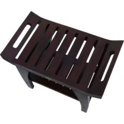 24" Tranquility DT156 Wide Teak Wood Shower Bench with Handles - DecoTeak -Ottomans Official Shop unnamed file 6409