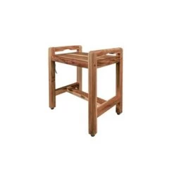 20" Eleganto ED982 Wide Teak Shower Bench with Handles - EcoDecors
