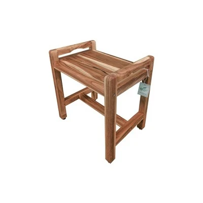 20" Eleganto ED982 Wide Teak Shower Bench with Handles - EcoDecors 4 20" Eleganto ED982 Wide Teak Shower Bench with Handles - EcoDecors - Image 2