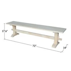 72" Trestle Bench Unfinished - International Concepts -Ottomans Official Shop unnamed file 645