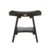 18" Serenity DT101 Wide Teak Wood Shower Bench with Shelf - DecoTeak