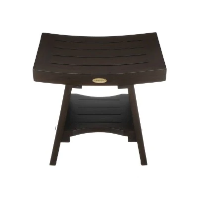 18" Serenity DT101 Wide Teak Wood Shower Bench with Shelf - DecoTeak 5 18" Serenity DT101 Wide Teak Wood Shower Bench with Shelf - DecoTeak - Image 3