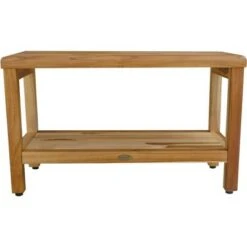 30" Eleganto ED1000 Wide Teak Shower Bench with Shelf - EcoDecors -Ottomans Official Shop unnamed file 6481