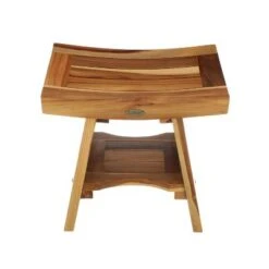 18" Serenity ED961 Wide Teak Shower Bench with Shelf - EcoDecors -Ottomans Official Shop unnamed file 6489