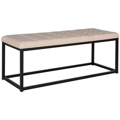 Reynolds Bench - Safavieh Tan / Black 4 Reynolds Bench - Safavieh Tan / Black - Image 2