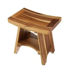 18" Serenity ED961 Wide Teak Shower Bench with Shelf - EcoDecors -Ottomans Official Shop unnamed file 6490