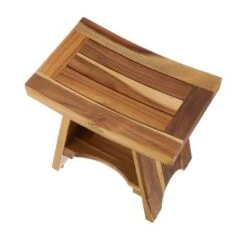 18" Serenity ED961 Wide Teak Shower Bench with Shelf - EcoDecors -Ottomans Official Shop unnamed file 6493