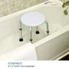 Graham-Field Graham Field 2060R-1 Lumex Adjustable Round Shower Stool Molded Plastic Bath Bench Seat with Non-Slip Feet, Aluminum Legs, & 300 Pound Capacity, White -Ottomans Official Shop unnamed file 6525