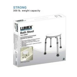 Graham-Field Graham Field 2060R-1 Lumex Adjustable Round Shower Stool Molded Plastic Bath Bench Seat with Non-Slip Feet, Aluminum Legs, & 300 Pound Capacity, White -Ottomans Official Shop unnamed file 6527