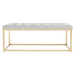 Reynolds Bench - Safavieh Tan / Black 19 Reynolds Bench - Safavieh Tan / Black -Ottomans Official Shop unnamed file 655