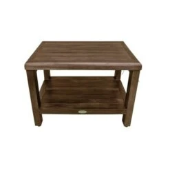 24" Eleganto DT115 Wide Teak Wood Shower Bench with Shelf - DecoTeak -Ottomans Official Shop unnamed file 6554