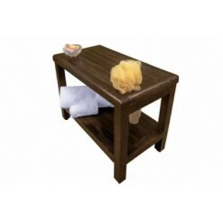 24" Eleganto DT115 Wide Teak Wood Shower Bench with Shelf - DecoTeak -Ottomans Official Shop unnamed file 6557