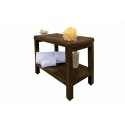 24" Eleganto DT115 Wide Teak Wood Shower Bench with Shelf - DecoTeak -Ottomans Official Shop unnamed file 6558