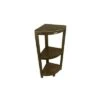 32" SnazzyCorner Tall Teak Shower Shelf Dark Brown - DecoTeak
