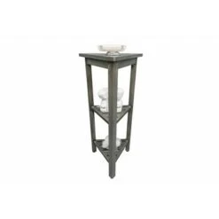 32" FlexiCorner Tall Teak Shower Storage Shelf Light Gray - CoastalVogue -Ottomans Official Shop unnamed file 6591