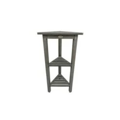 32" FlexiCorner Tall Teak Shower Storage Shelf Light Gray - CoastalVogue -Ottomans Official Shop unnamed file 6592