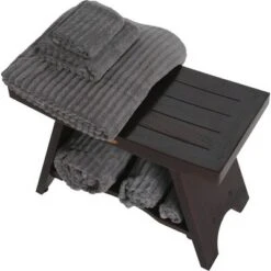 24" Serenity DT98 Wide Teak Wood Shower Bench with Shelf - DecoTeak -Ottomans Official Shop unnamed file 6604