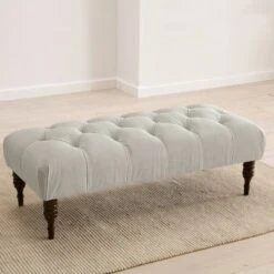 Valletta Velvet Tufted Bench - Skyline Furniture Caribbean -Ottomans Official Shop unnamed file 6622