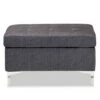 Riley Fabric Upholstered Ottoman Gray/Silver - Baxton Studio -Ottomans Official Shop unnamed file 6634