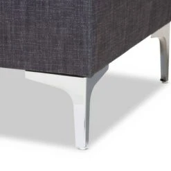Riley Fabric Upholstered Ottoman Gray/Silver - Baxton Studio -Ottomans Official Shop unnamed file 6637