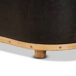 Adana Faux Leather Upholstered and Wood Storage Ottoman Dark Brown/Oak Brown - Baxton Studio -Ottomans Official Shop unnamed file 6658