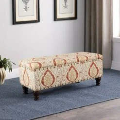 Large Storage Bench with Nailhead - HomePop Tan -Ottomans Official Shop unnamed file 6680
