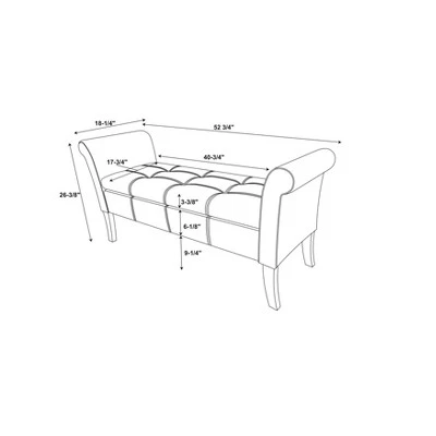 Indie Storage Bench - Linon Periwinkle Paisley 5 Indie Storage Bench - Linon Periwinkle Paisley - Image 3