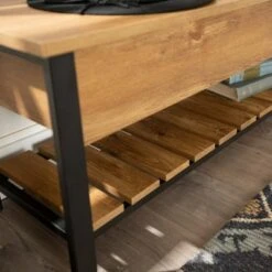 48" Open Top Storage Bench with Shoe Shelf - Saracina Home Dark Walnut -Ottomans Official Shop unnamed file 6695