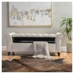 Keiko Storage Bench - Christopher Knight Home Light Gray