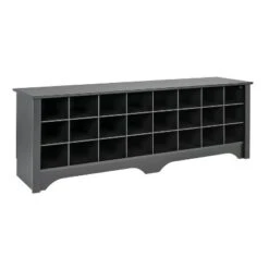 60" Shoe Cubby Bench - Prepac Gray -Ottomans Official Shop unnamed file 6731