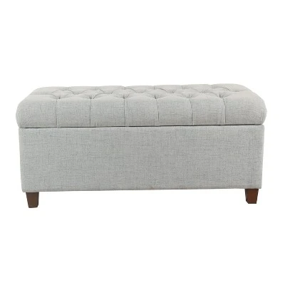 Ainsley Button Tufted Storage Bench - HomePop Charcoal Gray 8 Ainsley Button Tufted Storage Bench - HomePop Charcoal Gray - Image 6