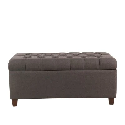 Ainsley Button Tufted Storage Bench - HomePop Charcoal Gray 10 Ainsley Button Tufted Storage Bench - HomePop Charcoal Gray - Image 8