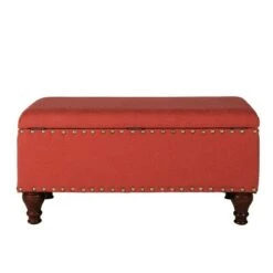 Large Rectangle Storage Bench with Nailhead Trim - HomePop
