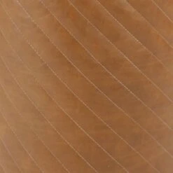 Diamond Stitched Round Ottoman Brown - Silverwood