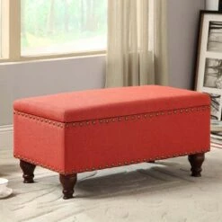 Large Rectangle Storage Bench with Nailhead Trim - HomePop -Ottomans Official Shop unnamed file 6763