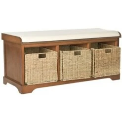 Calli Storage Bench - Brown/White - Safavieh -Ottomans Official Shop unnamed file 6777